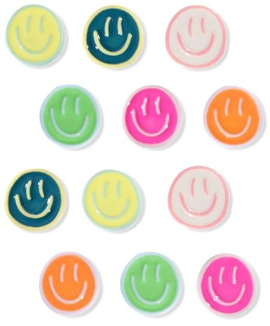 12 Pcs Smiley Decorative Magnets, Multi-Colour, Smiling Face Design for Fridge, Whiteboard, Office