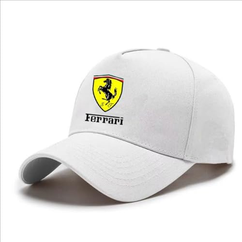 LSPBFB88 Basecap Herren für Ferrari, Sonnenschutz Basecap Damen Baseballkappe Baseball Cap,White