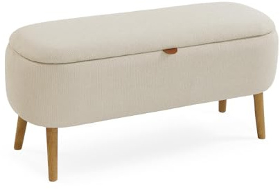 Versa Banco pie de Cama Maniko de Estilo Chic, Medidas (Al x L x An) 45 x 94 x 37 cm, Color Blanco