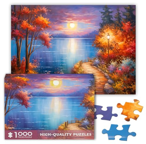 Puzzle 1000 Teile Erwachsene Puzzle 1000 Teile Landschaft Wald Puzzles 1000-teiliges für Erwachsene Puzzles für Erwachsen 1000-teiliges Landschaft Wald (Herbst-A)