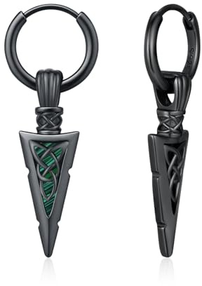 REDSUN Wikinger Pfeilspitze Creolen Ohrringe 925 Sterling Silber ViKing Huggie Ohrringe Keltisches Tropfen Nordische Schmuck für Herren Männer Damen Unisex Sohn Geschenk
