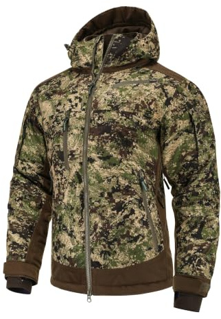 Full mundur Narvik Orange Camo Winter Jagdjacke Windstop Wasserdicht | Orange Hohe Sichtbarkeit Winddicht Wasserdicht Wasserdichte Reißverschlüsse Insulated Jagdjacke
