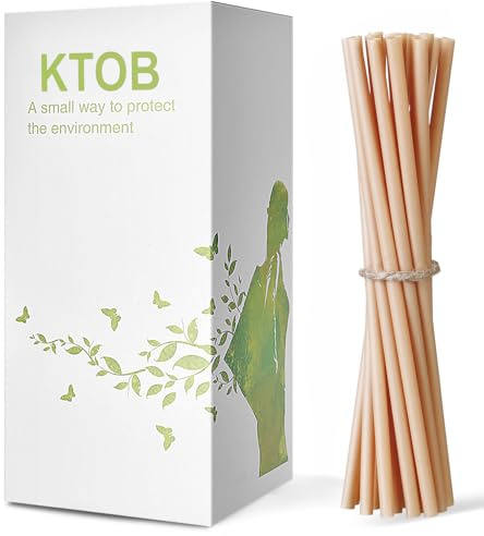 KTOB 200 Count Compostable Sugarcane Straws - 100% Plant-Based, Disposable Drinking Straws for Hot & Cold Beverages