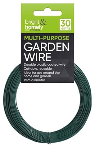 Multi-Purpose Garden Wire for Plant Support, Tying & Training – Durable Flexible Wire for Gardening, Home & Outdoor Use (GREEN PLASTIC WIRE, 1MM X 30M)