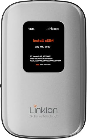 Hotspot mobile portatile - eSIM Global WiFi Hotspot, nessuna scheda SIM/contratto necessario, 16 dispositivi, oltre 180 paesi, router wireless compatto per viaggi internazionali e affari 【15 giorni di