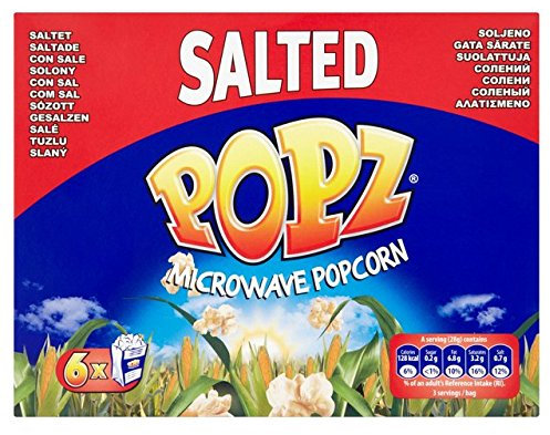 Popz Gesalzenes Mikrowellen-Popcorn 6 x 100 g