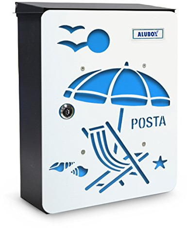 Alubox Ombrellone Cassetta Postale Mia con Sportello, Multicolore, Set di 2 Pezzi