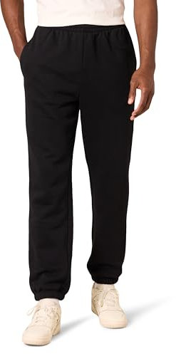 Amazon Essentials Pantalon de Survêtement en Molleton, à Ourlets Serrés (Grandes Tailles Disponibles) Homme, Noir, M