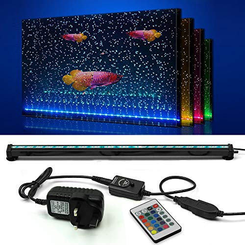 NEWNEN Fish Tank Light Waterproof Aquarium Lights Remote Control 5050 LED Color Changing,Air Bubble Lights with 24key Controller for Fresh and Saltwater Aquarium 52cm/20.4inch