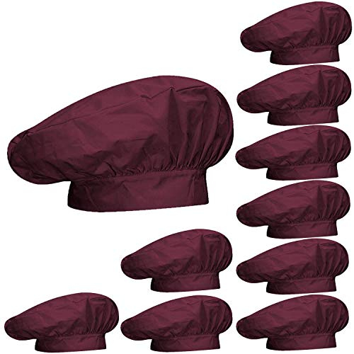 MISEMIYA Chef Gorro Forma Seta 918, Granate, Talla Única Unisex Adulto