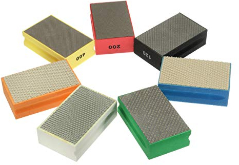 90 x 55 mm Diamantschleifklötze Handpolierung, 60-3000 Körner, zum Polieren von Stein, Glas, Fliesen, Beton, Granit, Marmor