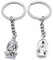 AA4623 Schlüsselanhänger Ganesha Elefant, antiker Silberton silberfarben antik-optik