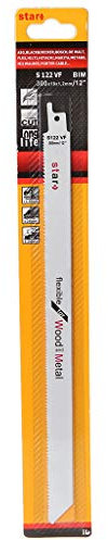 Yintiod Carbon Steel S122VF 300 mm 12 Inch Reciprocating Saw Blade Effective Flexible for Cutting Wood Woodworking