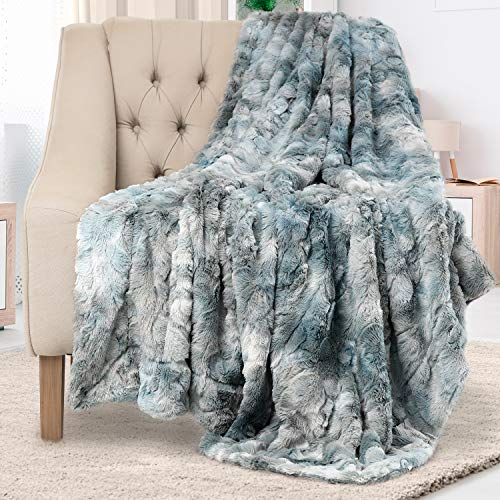 Everlasting Comfort Faux Fur Throw Blanket - Soft, Fluffy, Fuzzy, Plush, Thick Throws