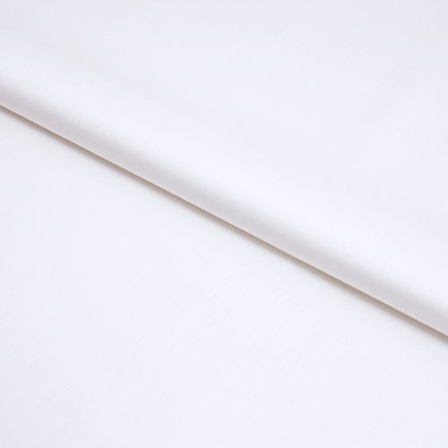 Stoff Meterware 100% Baumwolle Linon - Einfarbig, Uni, Schadstoffgeprüfter Stoff, Pflegeleicht – Dekostoff Bettwäsche Bekleidung Gardinen Vorhänge - 1 Meter (Weiß 160 cm)