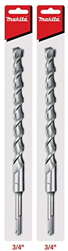 Makita 2 Pack - SDS-Plus 3/4” Drill Bits For SDS+ Rotary Hammers - 10 Deep Drilling Into Concrete & Masonry