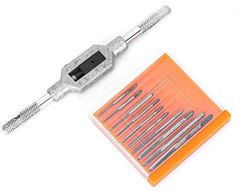 11PCs Mini-Gewindebohrer, M1-M3.5 Hochgeschwindigkeits-Stahl-Gewindebohrer-Gewindeschneidwerkzeug Gewindeschneidwerkzeug Schraubwerkzeugzubehör Handwerkzeugzubehör(11PCs Mini Screw Tap Set)