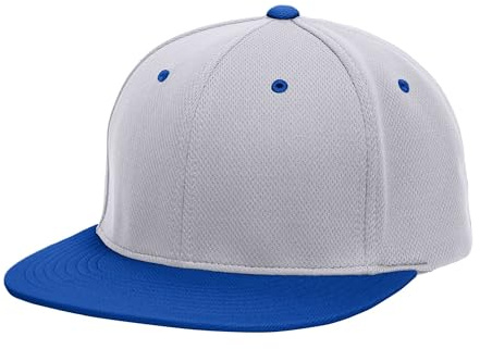 Pacific Headwear Premium P-Tec Flexfit® Cap, Silver/Royal, L/XL