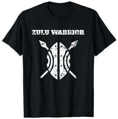 Zulu Warrior Schild Speer Afrikanischer Retro Vintage Used-Look T-Shirt