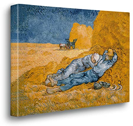 Giallobus - Gemälde - Vincent Van Gogh - Zwölf Uhr - Premium Loom Canvas mit hoher Dicke - 70x50 - Bereit zum Aufhängen - Moderne Gemälde für zu Hause