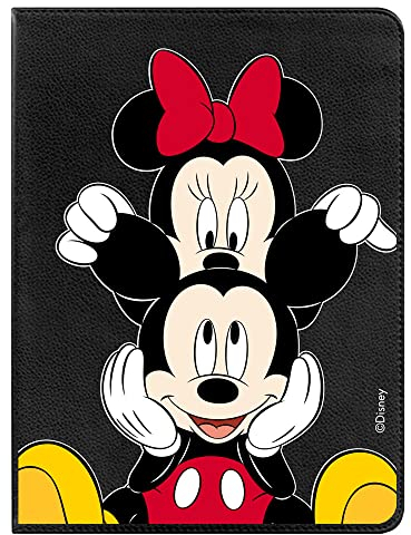 Custodia per Apple iPad 10,2 Ufficiale di Classic Disney - Topolino e Minnie Asomado per proteggere il tuo tablet. [Protezione contro le cadute] girevole a 360 gradi [funzione supporto].