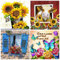 Diamond Painting, 4 Pack DIY 5d Diamant Painting Bilder Vollbohrer Diamant Painting Bilder Leinwand Kreuzstich Stickerei Nach Zahlen Diamond Painting Zubehör für Geschenke,Erwachsene,Wand,Wohnkultur
