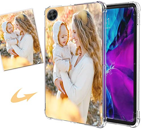 CXKJ Transparente Funda Personalizada para Samsung Galaxy Tab A8 10.5 2021,Diseño tu Foto Imagen o Texto Personaliza Carcasa,Silicone Ultradelgado Case Cover Protector Anti-arañazos Funda