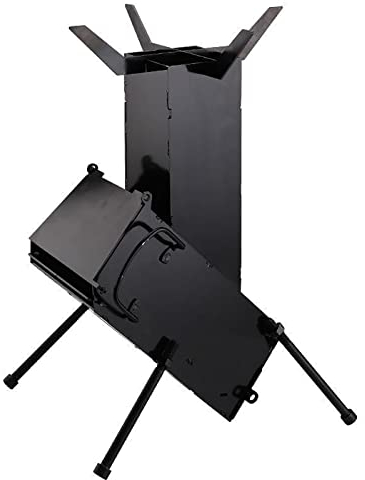 Cubstone Outdoor Raketenofen, Multifunktionaler Campingkocher,Holzofen aus Kohlenstoffstahl, Zeltofen Faltbar Tragbarer Holzofen Camping Heizung Brennenofen für Zelte Unterkünfte Camping
