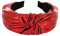 axy Breiter Haarreif mit Knoten Metallicfarbe - Damen Haarreifen in Metallic-Optik Stirnband Haarschmuck HR35G (Rot)