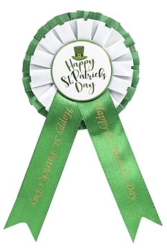evelay St. Patricks Day Dekorationen Grün Irish Shamrock Rosette Abzeichen St. Patricks Day Zubehör Kostüm