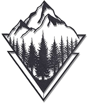 KUINEA® Wanddeko Holz Berge [Anthrazit] – Modernes Wandbild für Wohnzimmer, Büro & Schlafzimmer | Wandbilder Deko Alpen | Geschenkidee Natur Deko Berge aus Holz