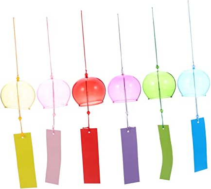 Homoyoyo 6pièces Carillon à Vent Transparent Suspendu Verre pour Balcon Décoration De Jardin Extérieur