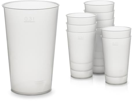 Octopus 529x Mehrwegbecher 300ml, Plastikbecher aus bruchsicherem Kunststoff, Plastik Trinkbecher für Party und Event