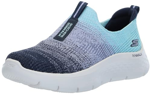 Skechers Damen Go Walk Flex Cali Sunset Sneaker, Marineblau/Türkis, 35.5 EU
