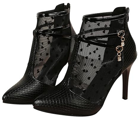 Botines de tacón Mujer Botines de tacón Botas de mujer con suelas gruesas Botas de invierno para mujer Botas con cordones Vintage Zapatos Casuales Elegante Botas vintage fiesta Zapatos