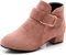 FM2018XSL Ragazze Stivali di Modo Stivali Per Bambini Tacco Basso Scamosciato Stivali Corti Inverno Caldo Snow Boots Antiscivolo Scarpe Outdoor，EU34，Rosa