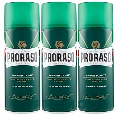 PROMOO Promo Proraso Erfrischender Rasierschaum mit Eukalyptus 400 ml x 3 Einheiten Pack