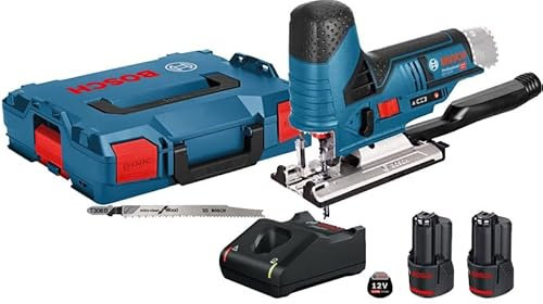 Scie sauteuse sans fil 12V GST 12V 70 + 2 batteries 3 Ah + chargeur + coffret L Boxx BOSCH 06015A100Y