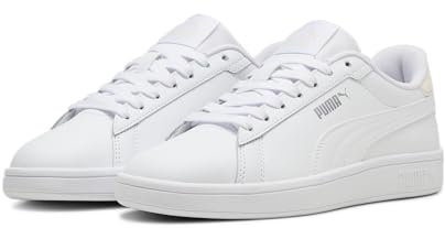 PUMA Scarpette da Calcio Unisex per Bambini Smash 3.0 L, Misura 40, Bianco Rosebay Argento Rosa Metallico, 35.5 EU