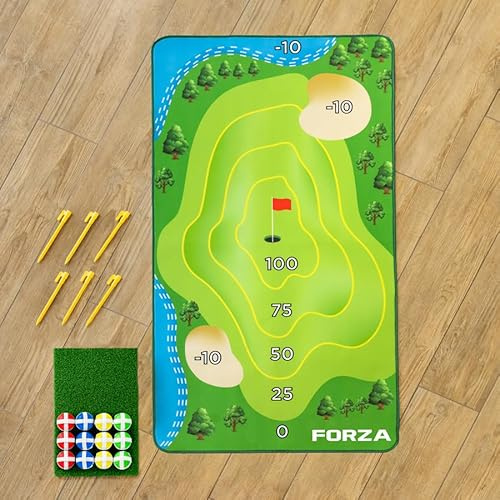 FORZA Chip and Stick Golf Game | Indoor and Outdoor Chipping Mat - Golfing Fun for All the Family [3 Sizes]