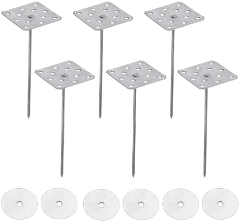 PATIKIL 2.8 Pouces Épingles d'Isolation Perforées avec Rondelles, Lot de 80 Clous Isolants en Aluminium pour Fixer des Panneaux de Mousse au Mur Ou au Plafond