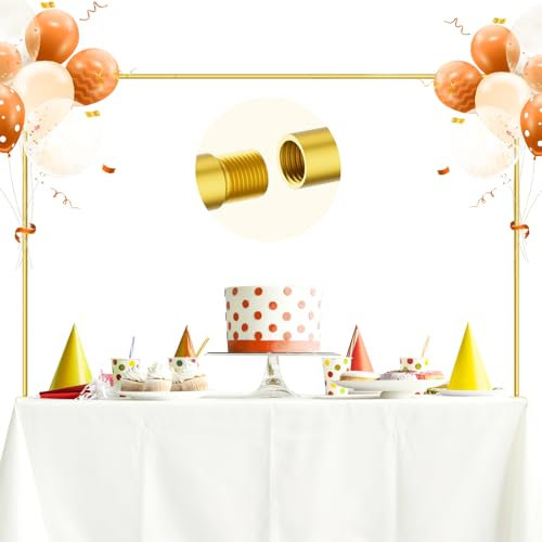 EMART Over the Table Rod Stand with Clamps, 42''-102'' Length, 40'' Tall Adjustable Metal Balloon Flower Arch Stand for Party Wedding Birthday Anniversary Decoration - Gold