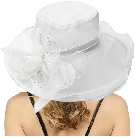 Chapeau Femme Soleil Chapeau Mariage Femme Chapeau Femme Chic Chapeau Anti UV Femme de Casual Voyage Casquettes, Bonnets et Chapeaux Femme Bob Femme Ete Chapeaux Cérémonie Organza Été Légère