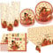 Thanksgiving Turkey Party Tableware Set Disposable Turkey Maple Leaves Party Supplies Thanksgiving Paper Plate Cups Napkins Plastic Tablecloth for Fall Thanksgiving Party Decorations, Serve 25