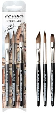 da Vinci, CASANEO, Aquarellpinsel Set XS, Synthetikfasern, Künstlerpinsel, Aquarellmalerei, flüssige Acrylfarben, Made in Germany, Set, Größe 0