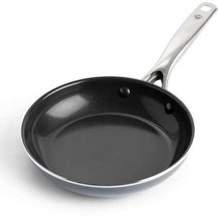 Blue Diamond Cookware Diamond Infused Ceramic Nonstick 8 Frying Pan Skillet, PFAS-Free, Dishwasher Safe, Oven Safe, Grey