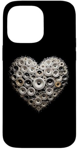 Hülle für iPhone 14 Pro Max Valentine Lautsprecher & Bass Subwoofer Musik Herz Grafik