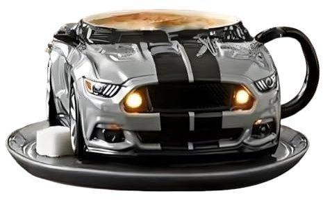 Fiorky Tasse à café en forme de voiture tasse à café créative nouveauté cadeaux pour hommes petit ami papa mari amoureux de voiture