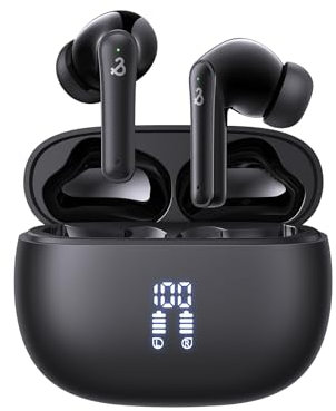 Bluetooth Kopfhörer, Kopfhörer Kabellos Bluetooth 5.3 mit 6 ENC Mikrofon, In Ear kopfhörer Bluetooth mit HiFi Stereo Tiefer Bass, Lärmminderung, 50Std Spielzeit, IPX8 Wasserdicht Ohrhörer LED-Anzeige