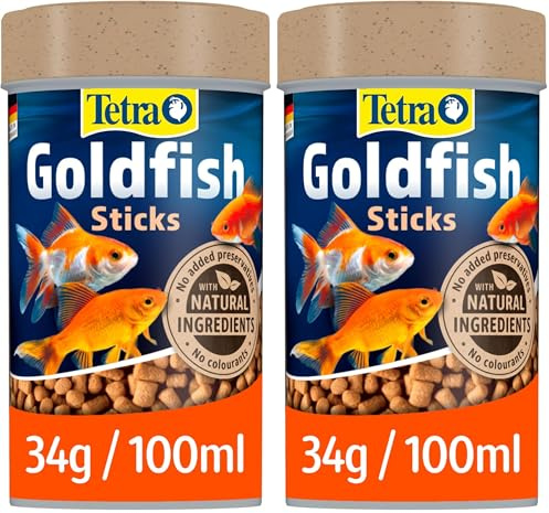 Tetra Goldfish Food Sticks, Complete Fish Food for All Goldfish, 100 ml (Pack of 2), 50 grams Each, Fish Flavor